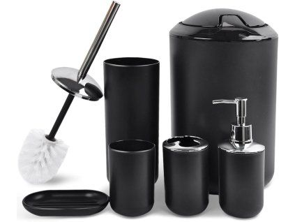Sada koupelnových doplňků černá 6ks