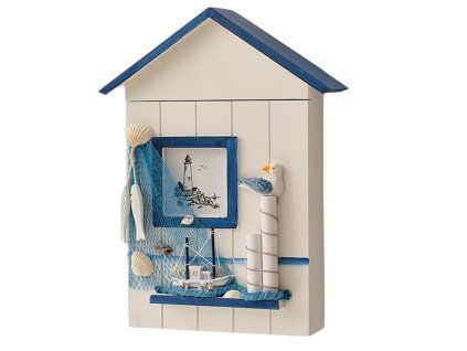 Nástěnná dřevěná krabička na klíče