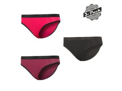 Dámské kalhotky SENSOR Double Face 3-Pack černá/lilla/magenta, velikost S
