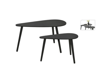 Sada 2 černých odkládacích stolků Home&Styling