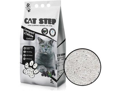 Cat Step stelivo pro kočky compact white carbon 5 l