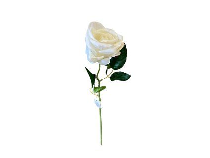 Umělá růže 53 cm bílá