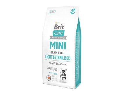 Granule pro psy Brit Care Mini Grain Free Light & Sterilised 7 kg