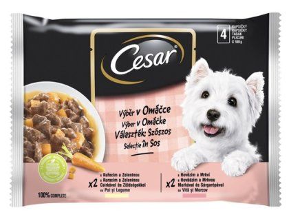 Kapsičky pro psy Cesar Selection v omáčce 4 x 100 g