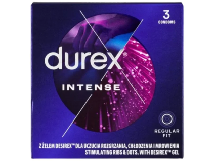 Vroubkované kondomy Durex Intense Orgasmic 3 ks