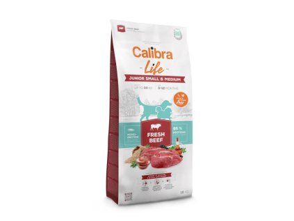 Granule pro psy Calibra Dog Life Junior Small & Medium Fresh Beef 12 kg