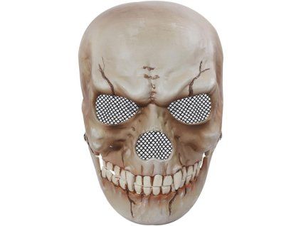Halloweenská maska lebky s pohyblivou čelistí