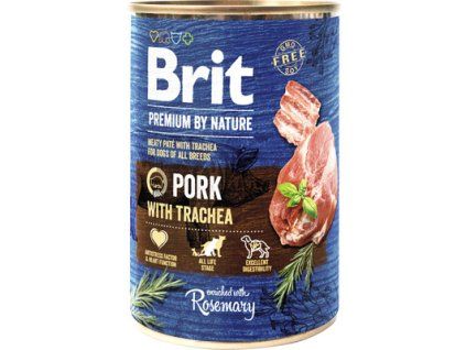 Konzerva pro psy Brit Premium by Nature Pork with Trachea 400 g