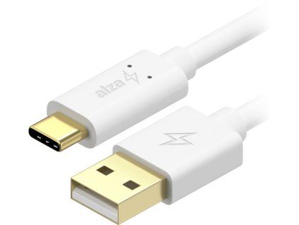 Datový kabel AlzaPower Core Charge USB-A to USB-C 2.0 0.1m bílý