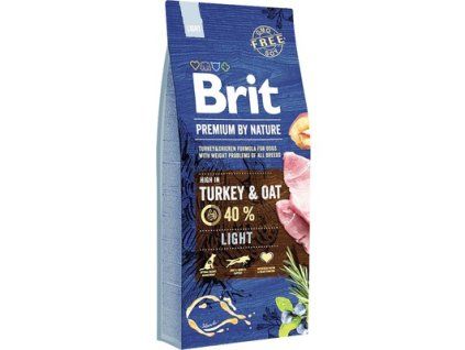 Granule pro psy Brit Premium by Nature Light 15 kg