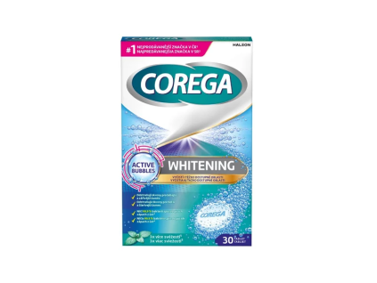 Antibakteriální tablety Corega Whitening 30 ks