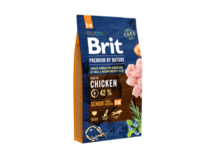 Granule pro psy Brit Premium by Nature Senior S + M 8 kg