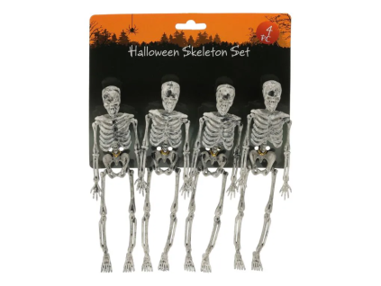 Sada halloweenských kostlivců 4 ks