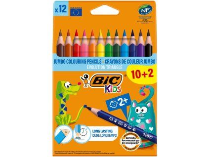 Trojhranné pastelky BiC Evolution Triangle - 12 barev