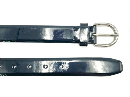 Kožený lesklý pásek SF - tmavě modrý