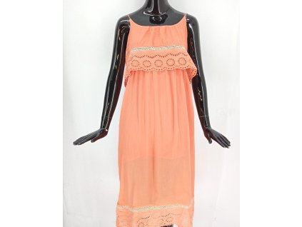 Dámské dlouhé šaty s volánem ARTLOVE Paris, oranžová