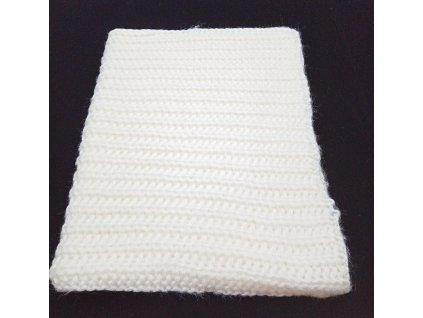 Dámská robustní žebrovaná šála, bílá