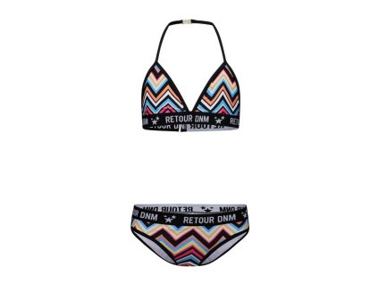 retour denim triangel bikini roze zwart roze 8718714983473