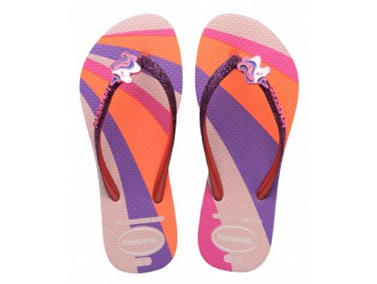 HAVAIANAS Dívčí žabky Slim Glitter II Slim - Candy Pink - velikost 31/32