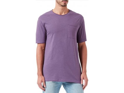 Pánské tričko Only & Sons Onsroy Reg Ss Slub Pocket Tee Noos, fialové, vel.S