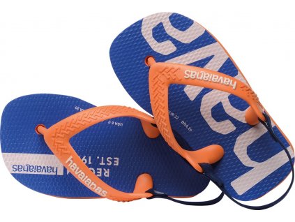 Dětské pantofle Havaianas Baby Logomania - oranžová/modrá - vel. 23/24