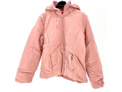 Dámská zimní bunda s kapucí - růžová