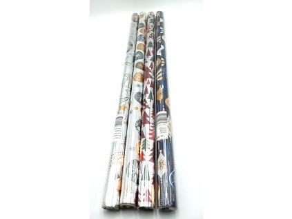 Vánoční balící papír - metalický 300x70cm - náhodný výběr