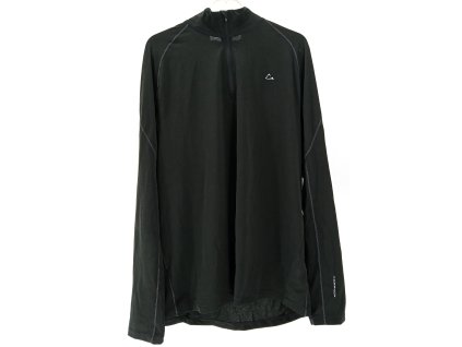 Pánské funkční triko s dl. rukávem a zapínám ke krku MERINO BLEND, černé XL