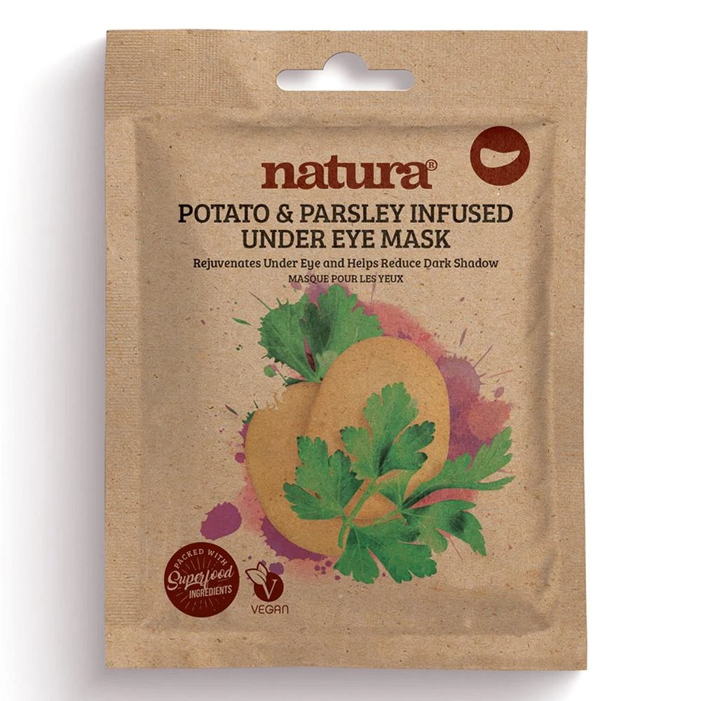 Vyživující  maska pod oči NATURA 3 páry v rozložitelném obale, vegan