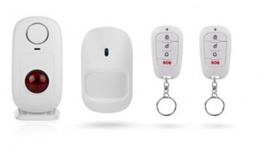 Smartwares bezdrátový detektor pohybu s 2x dálkovým ovládáním a samostatným alarmem, přístup ke kolektivu