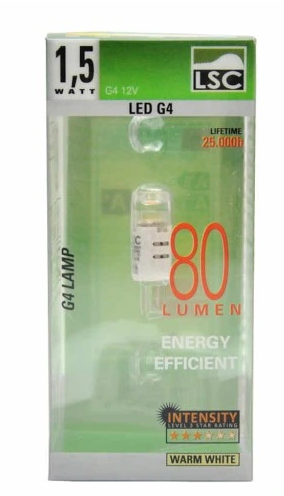 LSC LED žárovka G4, 1,5 W - teplá bílá