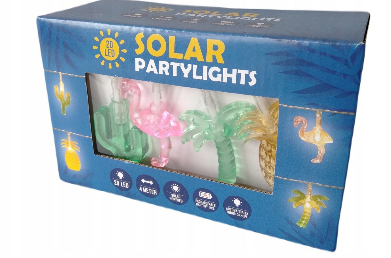 SOLÁRNÍ LAMPY 20 LED PARTY NA BALKON TERASU 4m