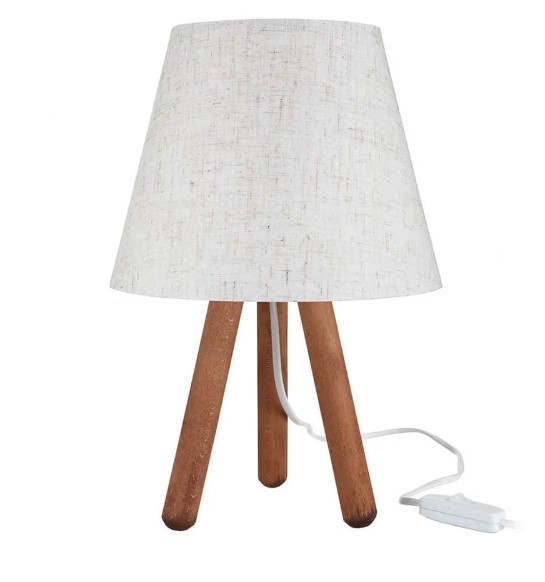 Stolní lampa s textilním stínidlem v bílo-přírodní barvě (výška 33,5 cm) – Squid Lighting