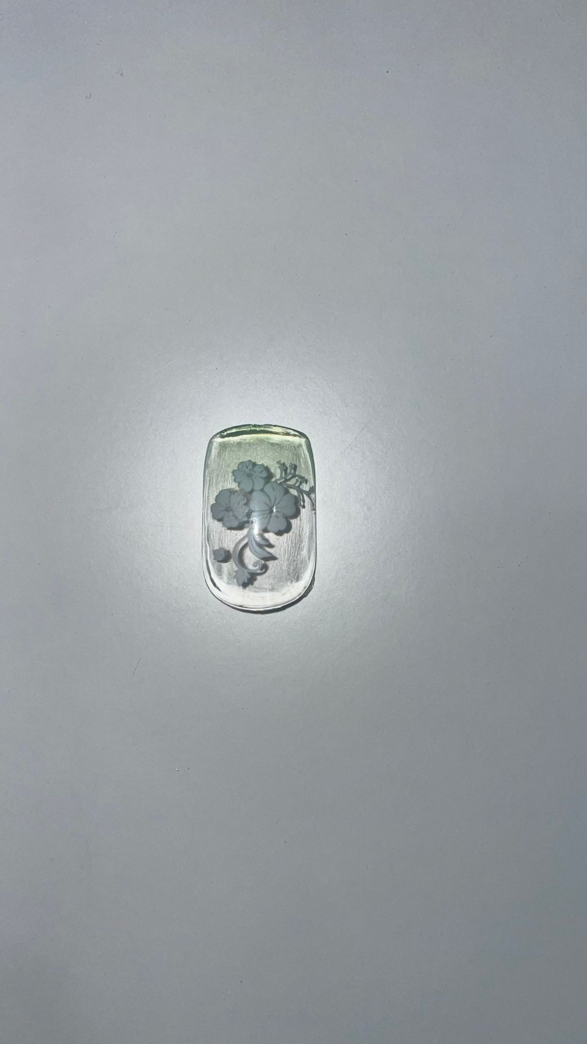 Umělé nehty - 12 ks Varianta: Bílý/zelený květ