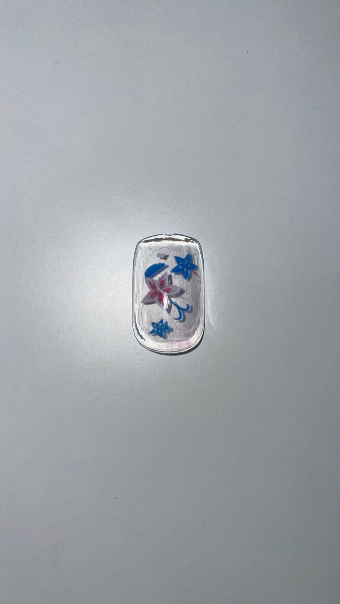 Umělé nehty - 12 ks Varianta: Růžový květ, modré listí