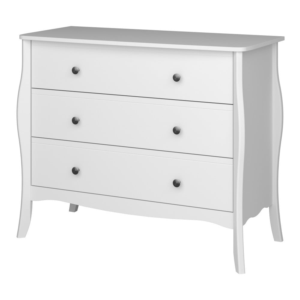 Bílá komoda se 3 zásuvkami Steens Baroque - rozbaleno, kosmetická vada