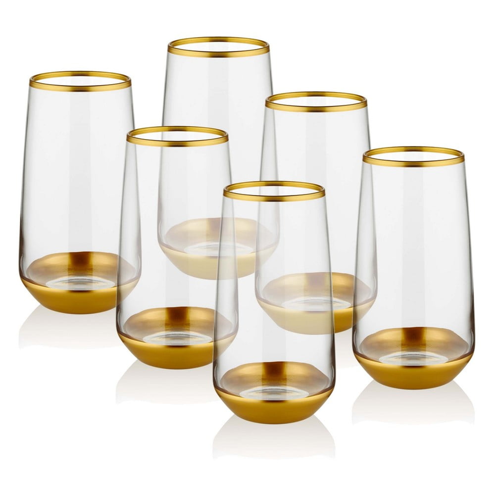 Sada 6 skleniček Mia Glam Glod, 380 ml