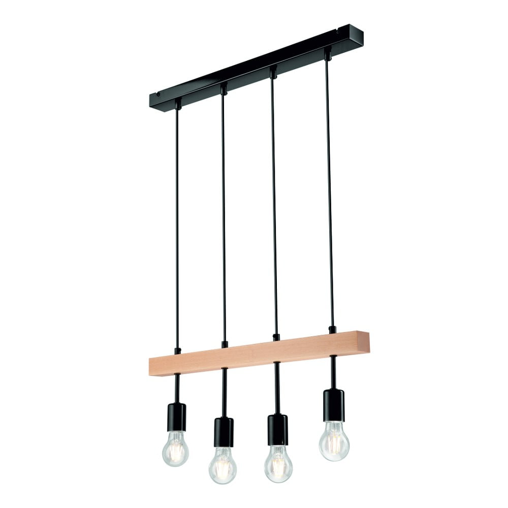 Černé závěsné svítidlo pro 4 žárovky Lamkur Orazio