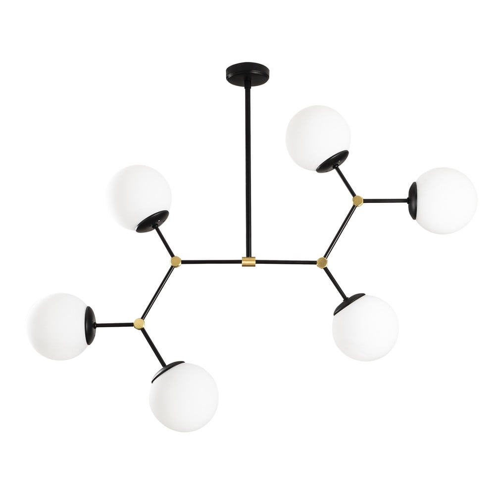 Černé závěsné svítidlo pro 6 žárovek Opviq lights Damar - rozbaleno