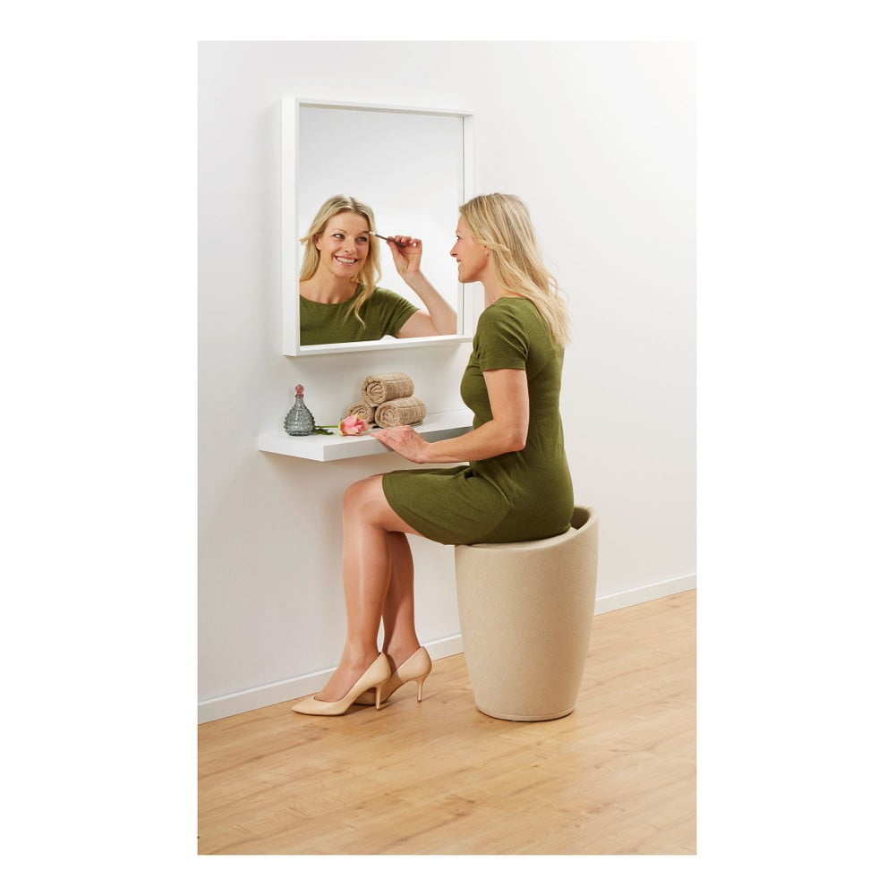 Béžová taburetka s úložným prostorem Wenko Linen Look