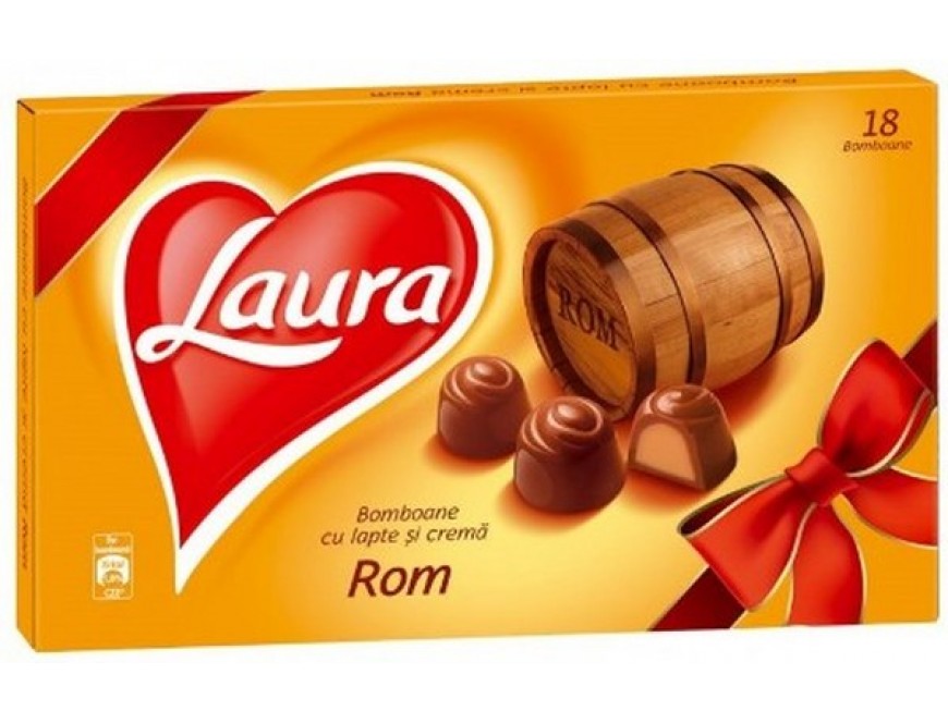 Laura bonboniéra mléčná s rumovou náplní  52% 140g