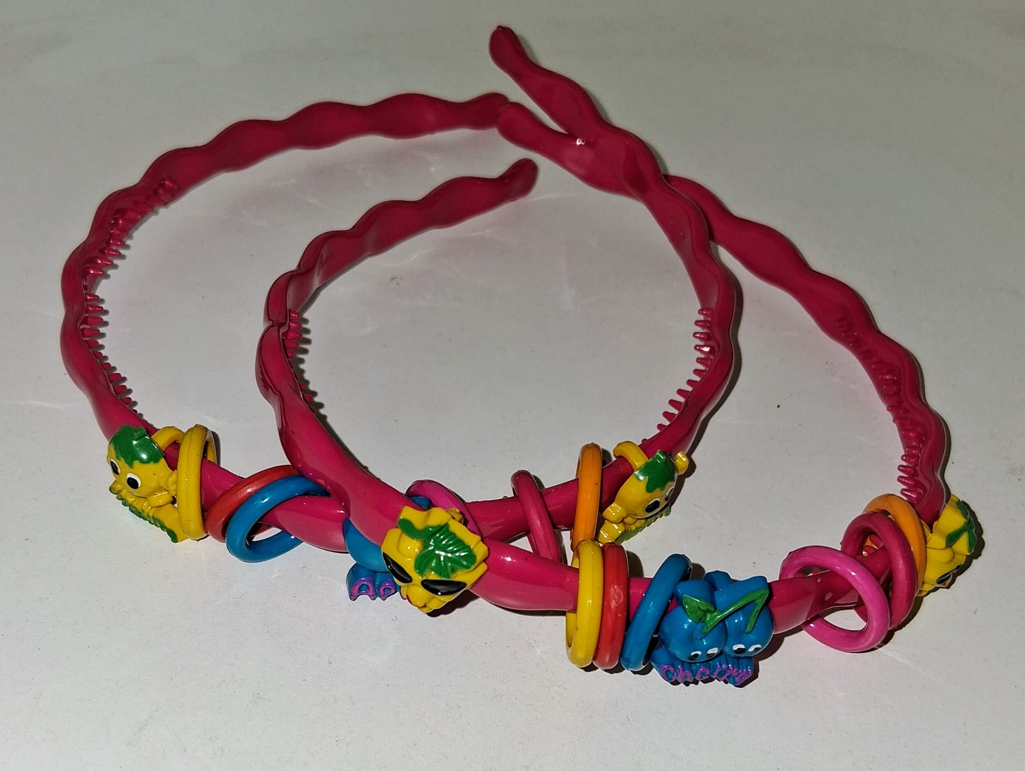 Dívčí čelenka do vlasů - vlnky Varianta: tm.růžová