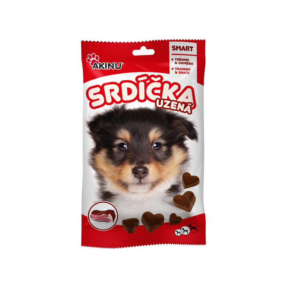 Akinu Uzená srdíčka pamlsek pro psy 60 g 20579