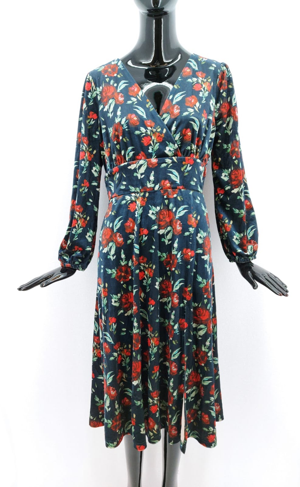 Dámské elegantní šaty Joanie, modro-květinové *Velikosti textil: 40