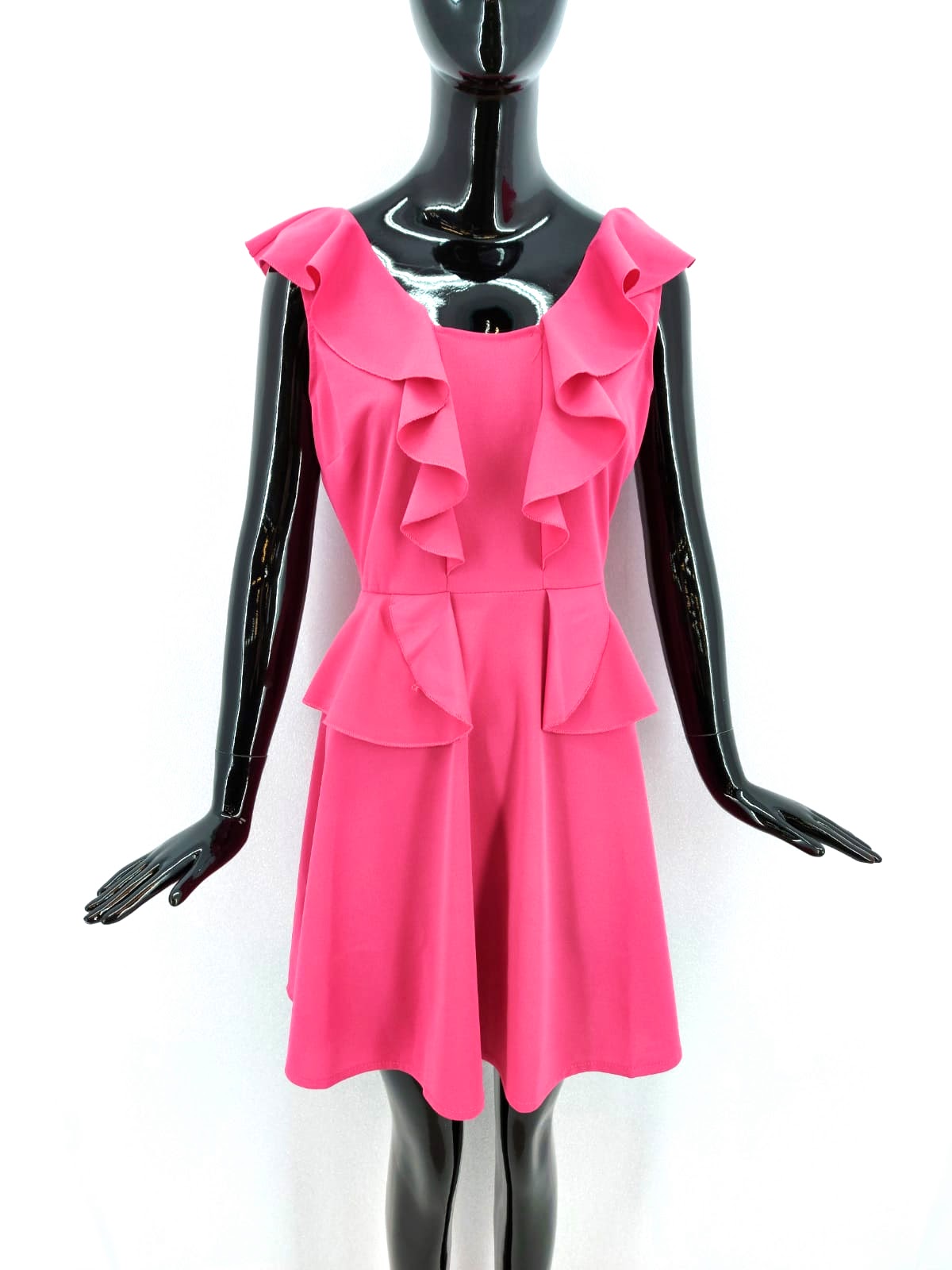 WalG Dámské módní šaty s volánky Wal G, růžové *Velikosti textil: XS/8