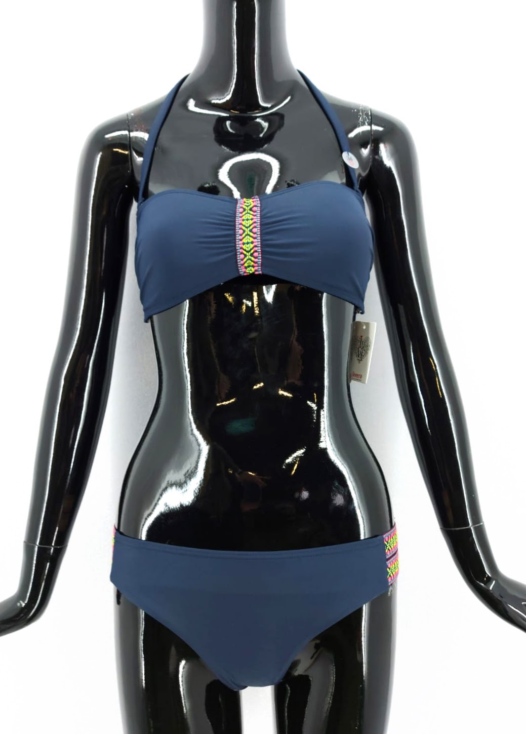 Dámské plavky s ozdobným bokem Livera - spodní díl, modré *Velikosti textil: 36