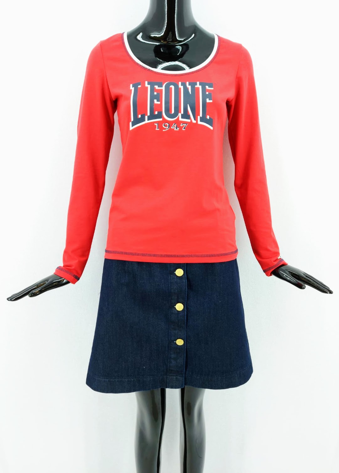 Dámské tričko s dlouhými rukávy LEONE, červené *Velikosti textil: S