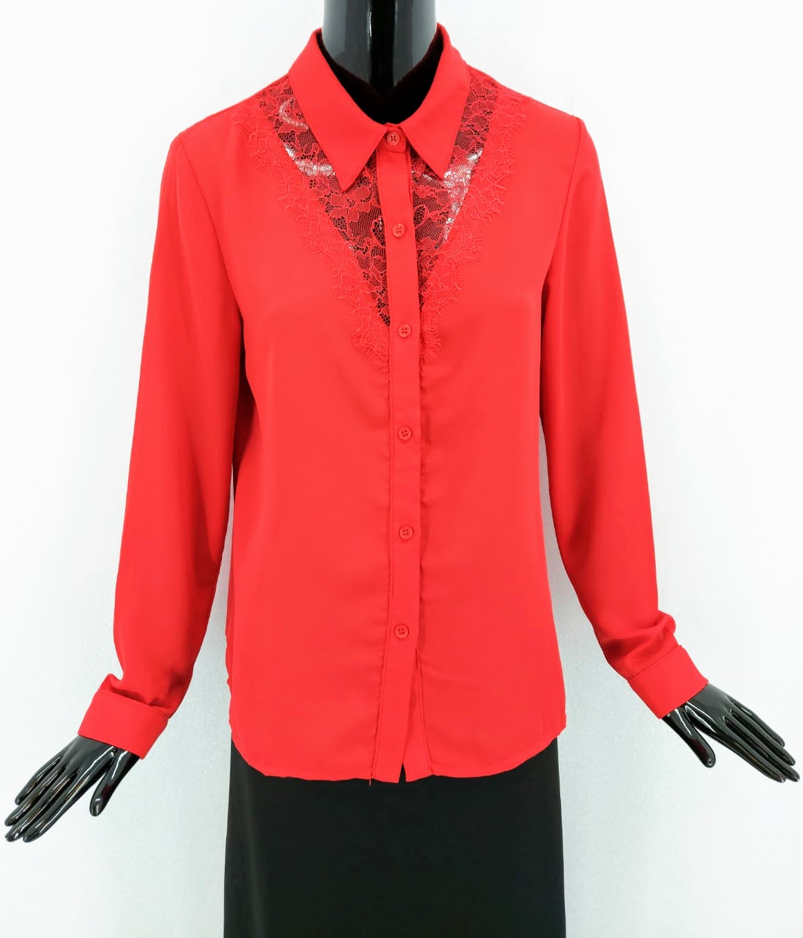 Dámská košile s krajkou Bachelorette Paris, červená *Velikosti textil: L