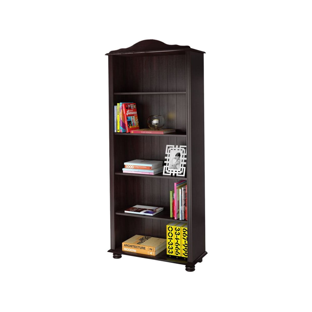 Tmavě hnědá knihovna z masivního borovicového dřeva Støraa Ella