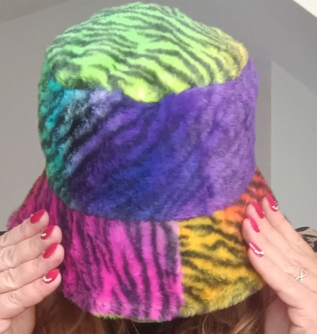 Dámský plyšový klobouček Varianta: Barevná s černou